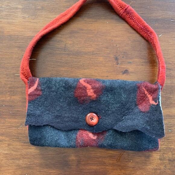 Maine made handcrafted fiber arts purse clutch bag from one lupine boutique! - Picture 3 of 9